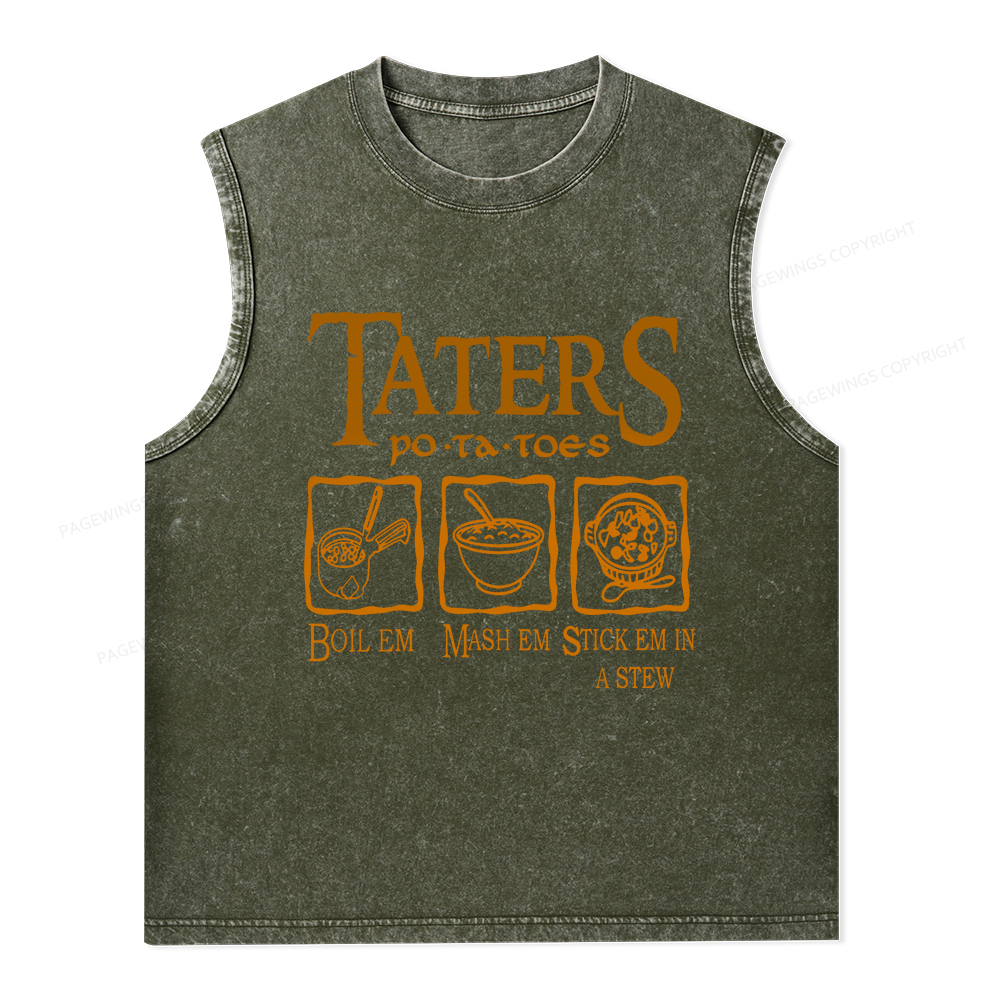 Pagewings Taters PoTaToes Unisex Washed Tank Top
