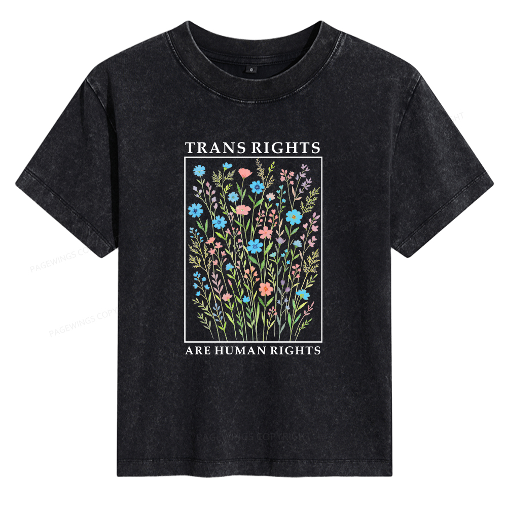 Pagewings Trans Rights Are Human Rights Women's Washed T-shirt