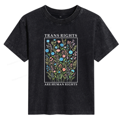 Pagewings Trans Rights Are Human Rights Women's Washed T-shirt