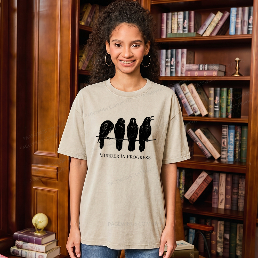 Pagewings Murder In Progress Unisex Washed T-shirt