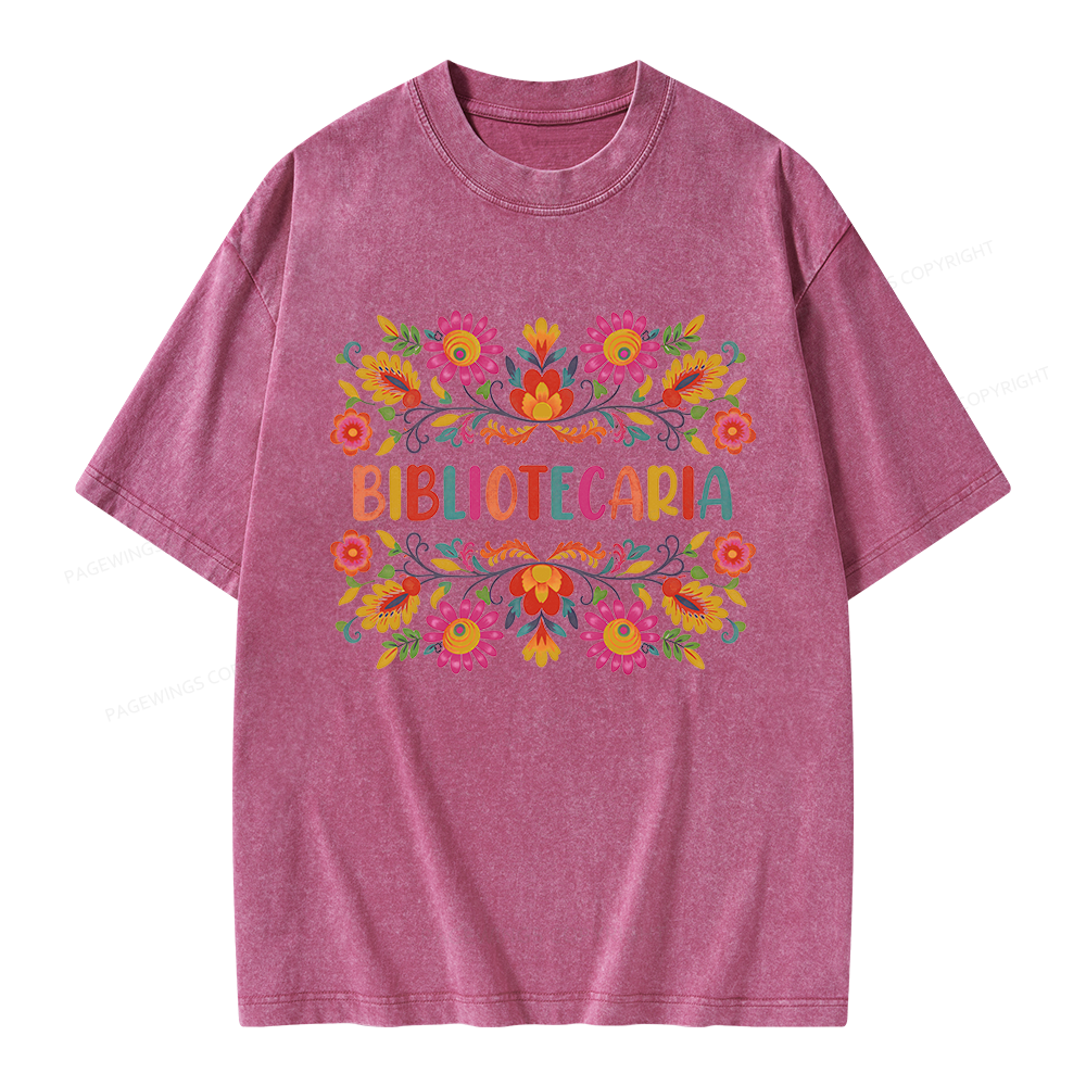 Pagewings Bibliotecaria Unisex Washed T-shirt