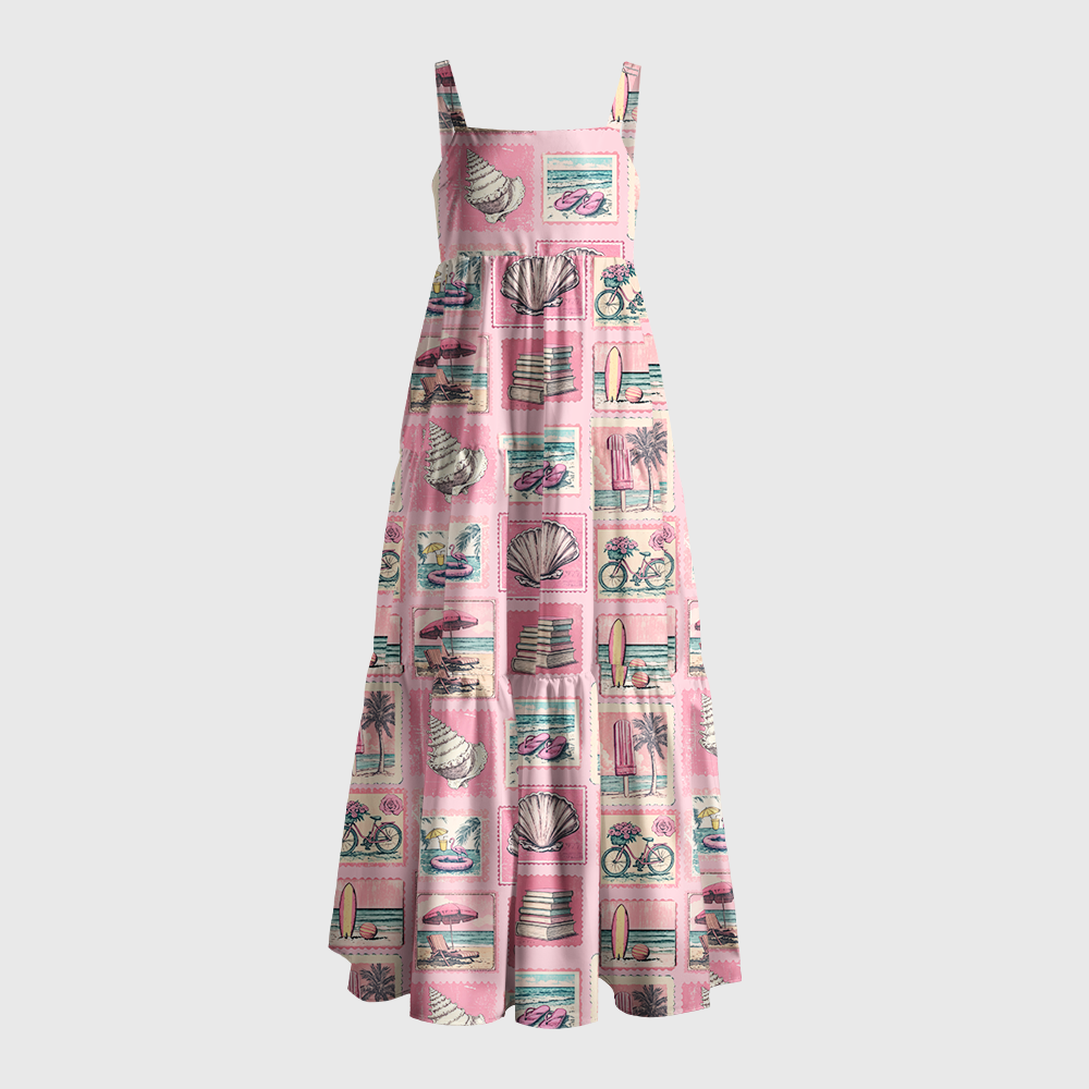 Pagewings Retro Beach Book Lover Maxi Dress