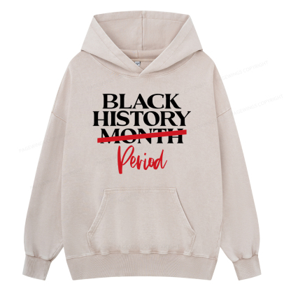 Pagewings Black History Month Period Unisex Washed Hoodie