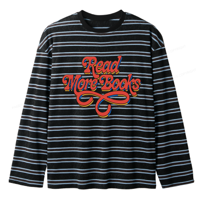 Pagewings Read More Books Unisex Striped Long Sleeve T-Shirt
