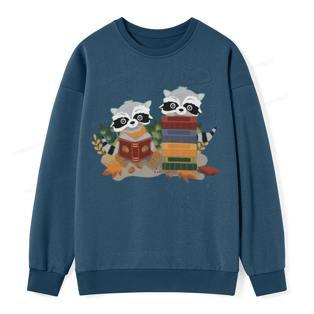 Pagewings Two Raccoons with Books Unisex Classic Sweatshirt