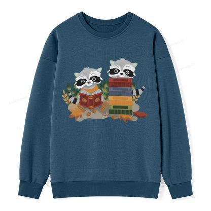 Pagewings Two Raccoons with Books Unisex Classic Sweatshirt