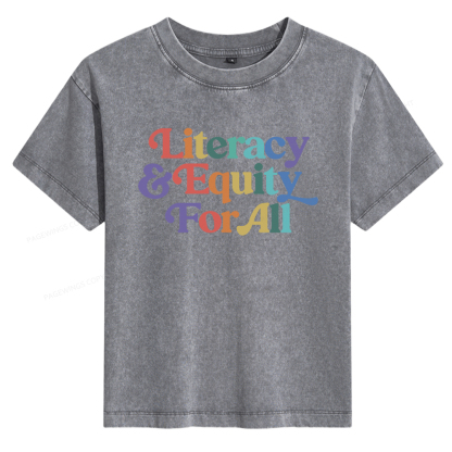 Pagewings Literacy & Equity For All Women's Washed T-shirt