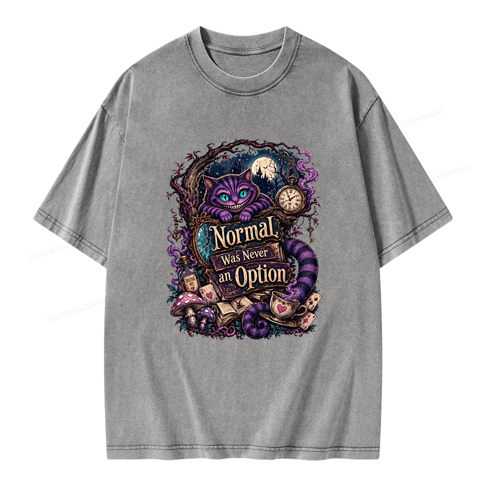 Pagewings Normal Was Never an Option Unisex Washed T-shirt