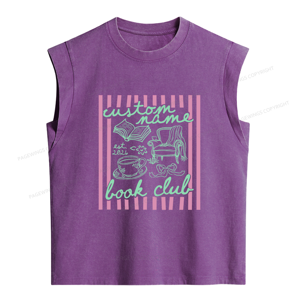 Pagewings Personalized Book Club Women's Washed Tank Top