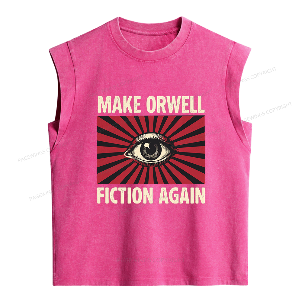 Pagewings Make Orwe Fiction Again Women's Washed Tank Top