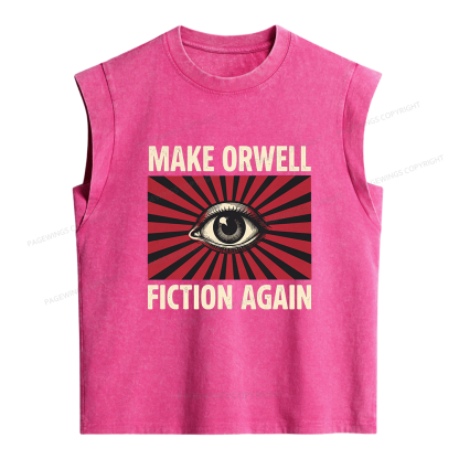 Pagewings Make Orwe Fiction Again Women's Washed Tank Top