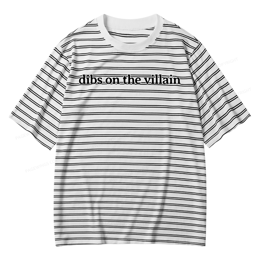 Pagewings Dibs On The Villain Unisex Striped T-Shirt