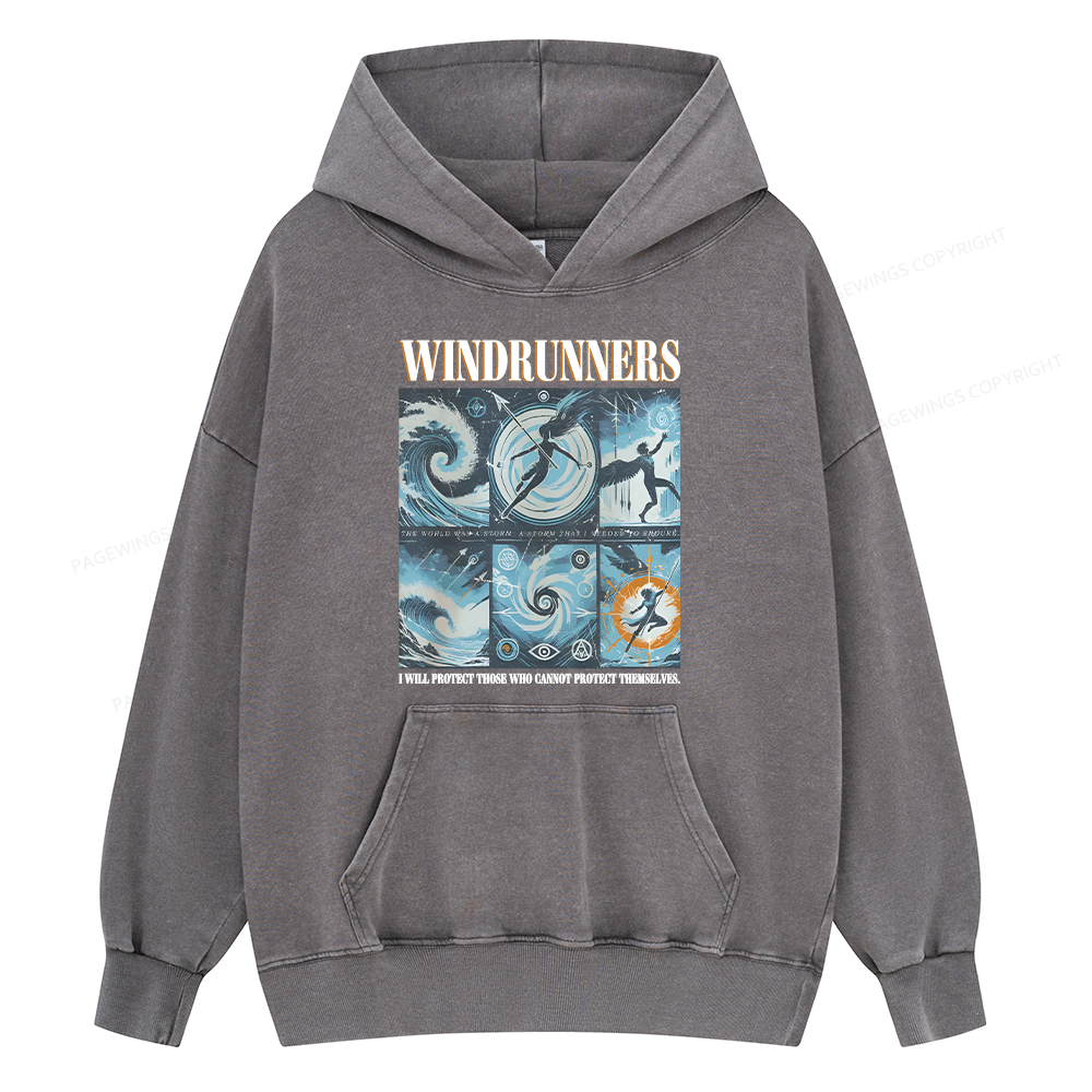 Pagewings Windrunners Unisex Washed Hoodie