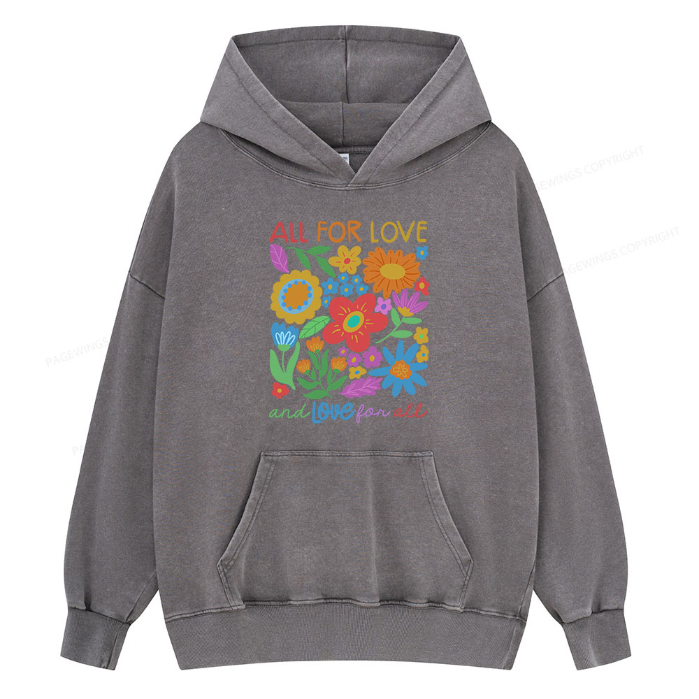 Pagewing All For Love Unisex Washed Hoodie