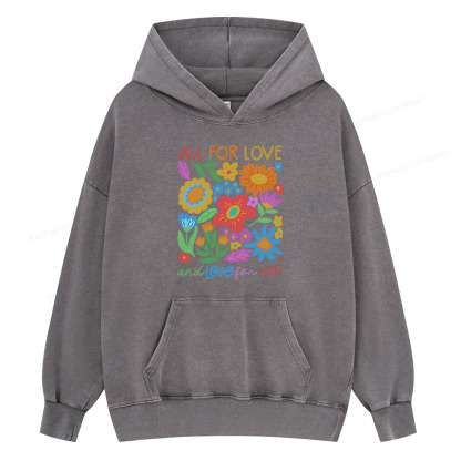 Pagewing All For Love Unisex Washed Hoodie