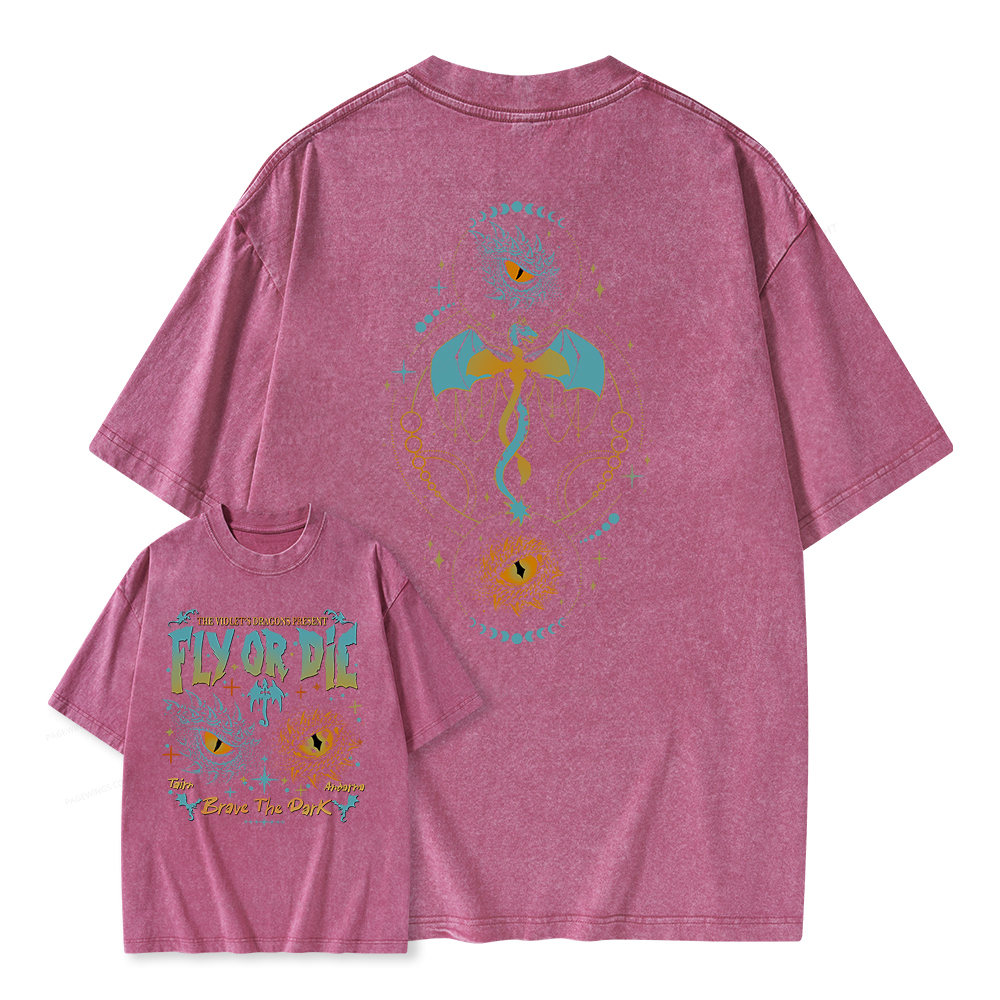 Pagewings Fly Or Die Unisex Washed T-shirt