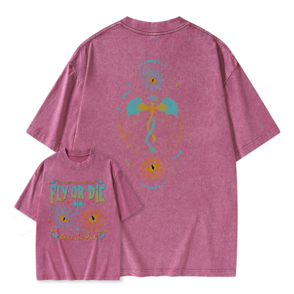 Pagewings Fly Or Die Unisex Washed T-shirt