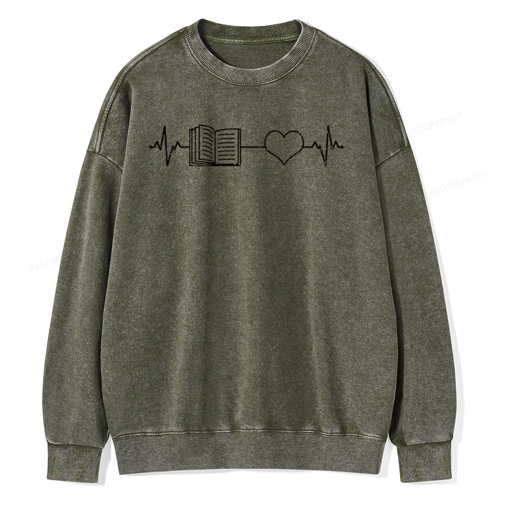 Pagewings Book Lover Gift Unisex Washed Sweatshirt