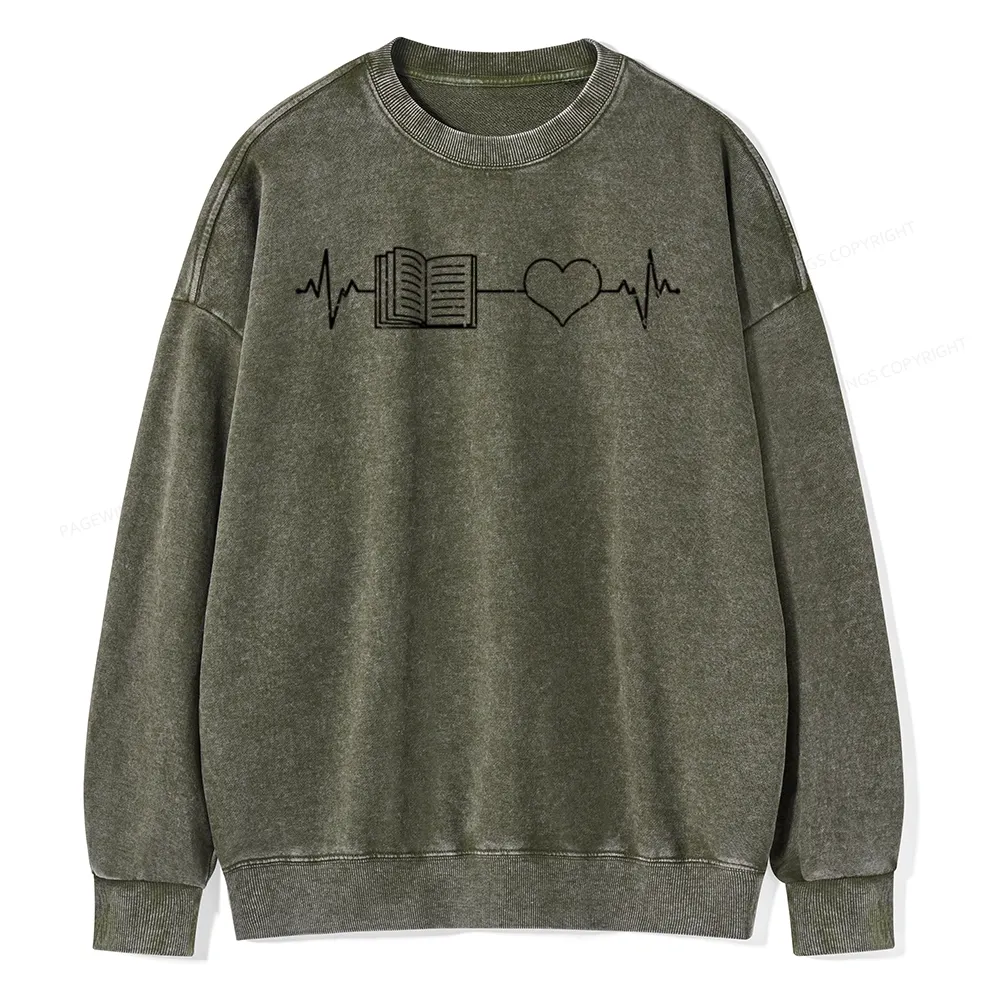 Pagewings Book Lover Gift Unisex Washed Sweatshirt
