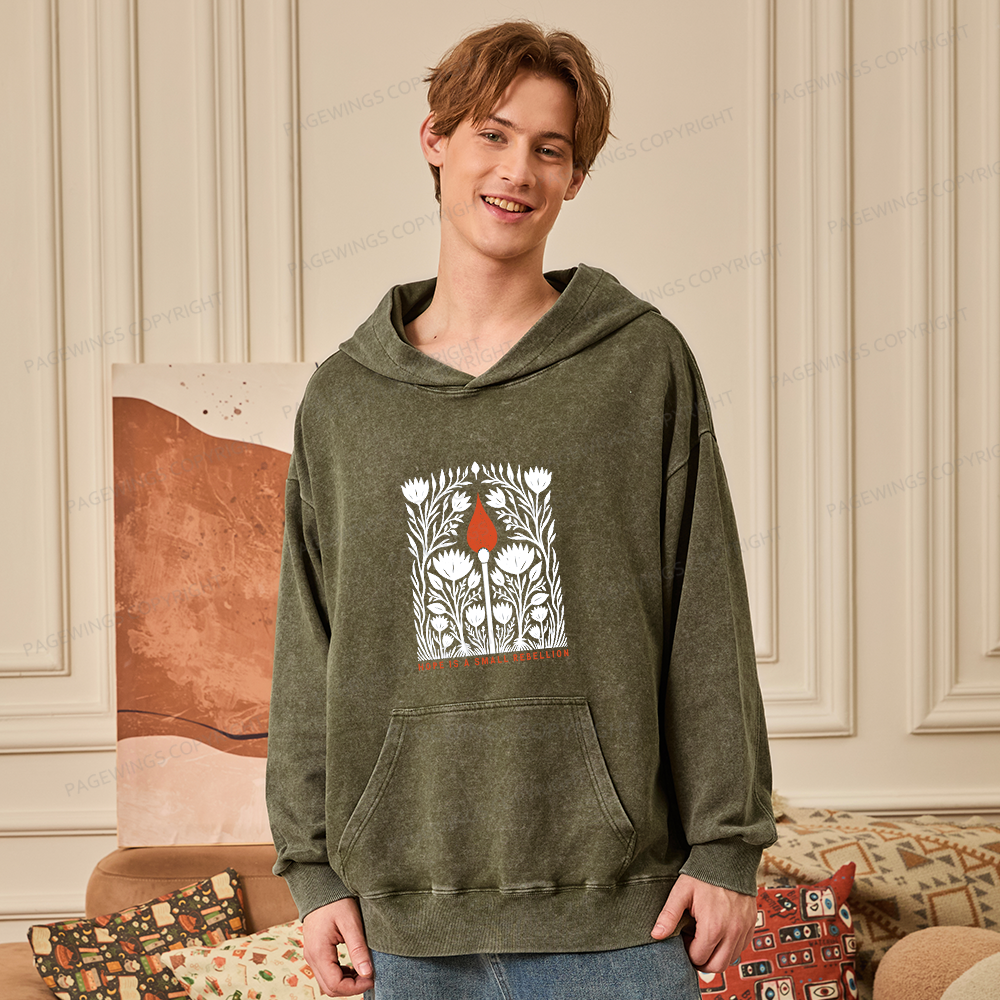 Pagewings Hope Is A Small Rebellion Unisex Washed Hoodie