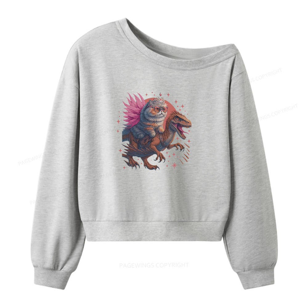 Pagewings Vintage Book Lover Princess Women Off  Shoulder Sweatshirt