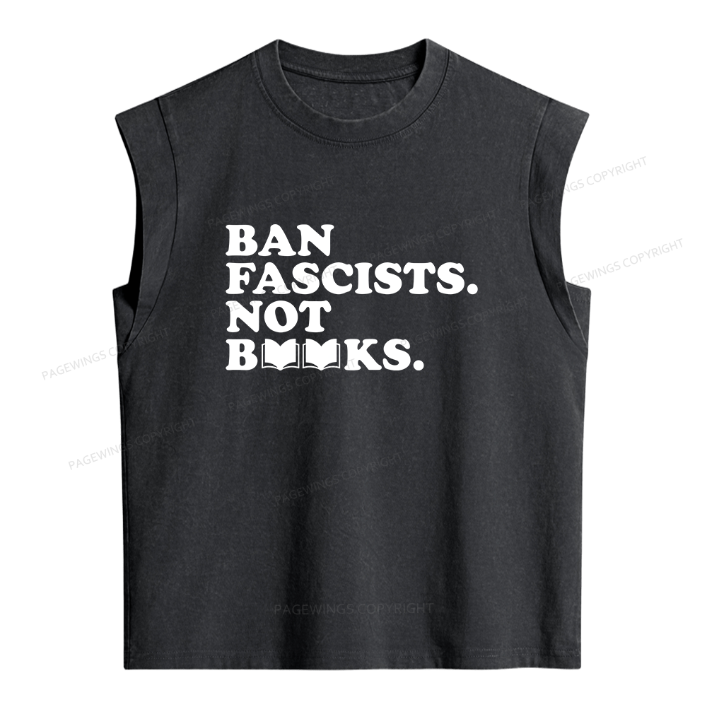 Pagewing Ban Fascists Not Books Women's Washed Tank Top