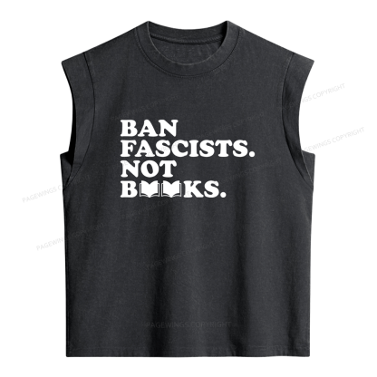 Pagewing Ban Fascists Not Books Women's Washed Tank Top