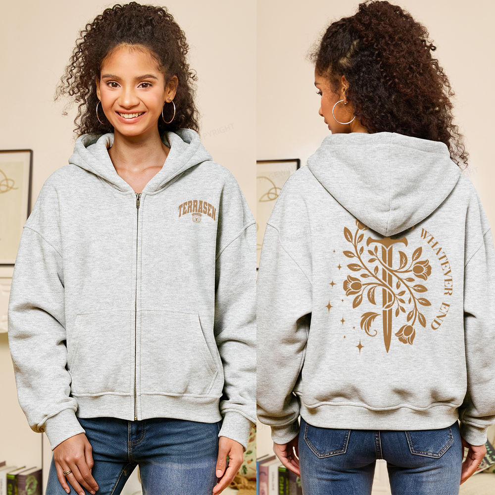 Pagewings Fantasy Novel Lovers Fleece Zip-Up Hoodie