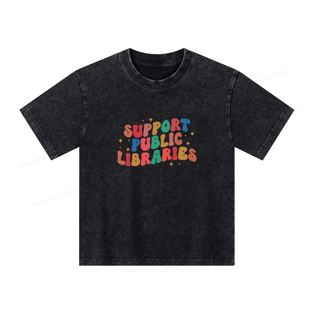 Pagewings Public Library Sweatshirt Unisex Kids Washed T-shirt