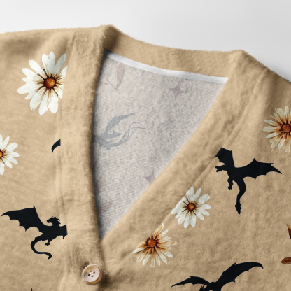 Pagewings Book Dragon Light Knit Unisex Cardigan Sweaters