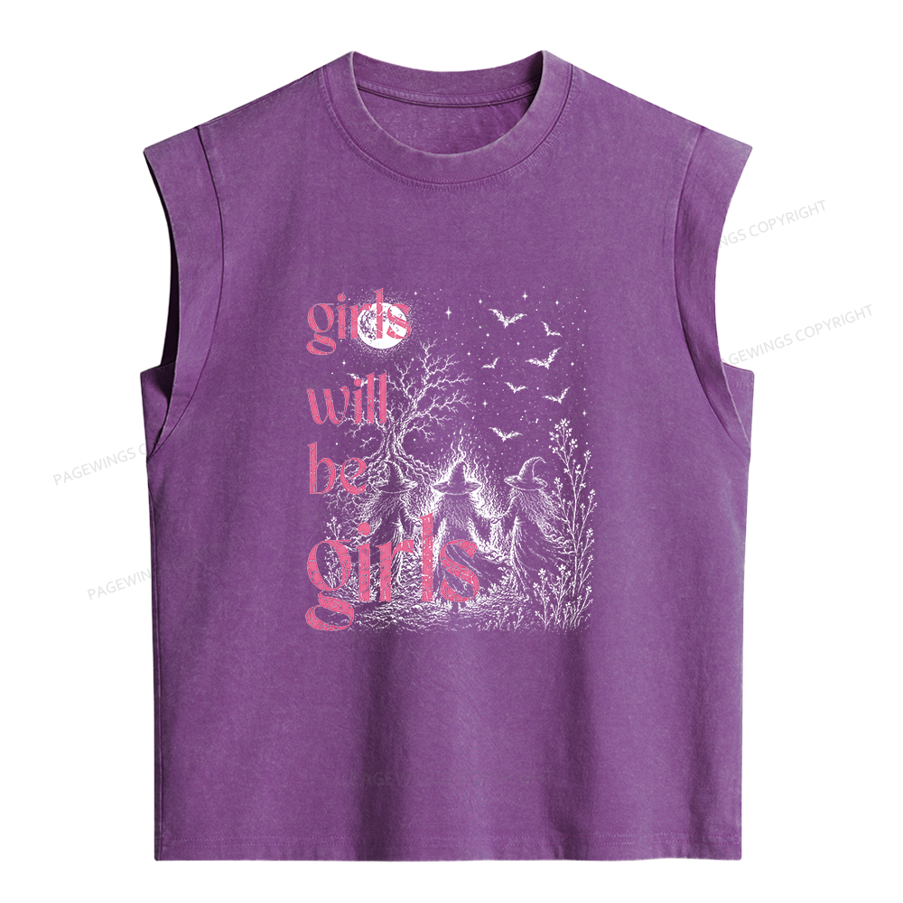 Pagewings Girls Will Be Girls Women's Washed Tank Top