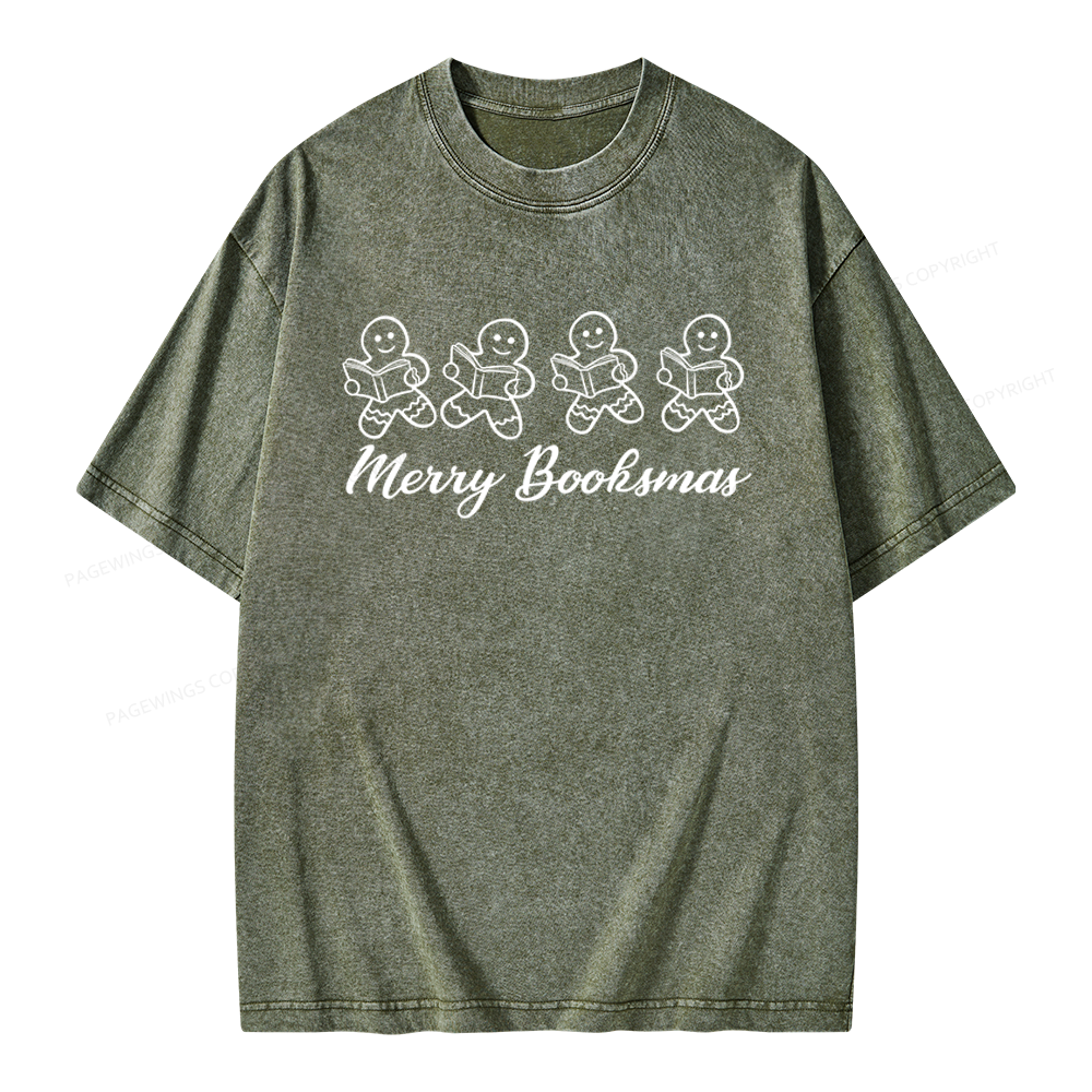 Pagewings Christmas Gingerbread Cookies Unisex Washed T-shirt