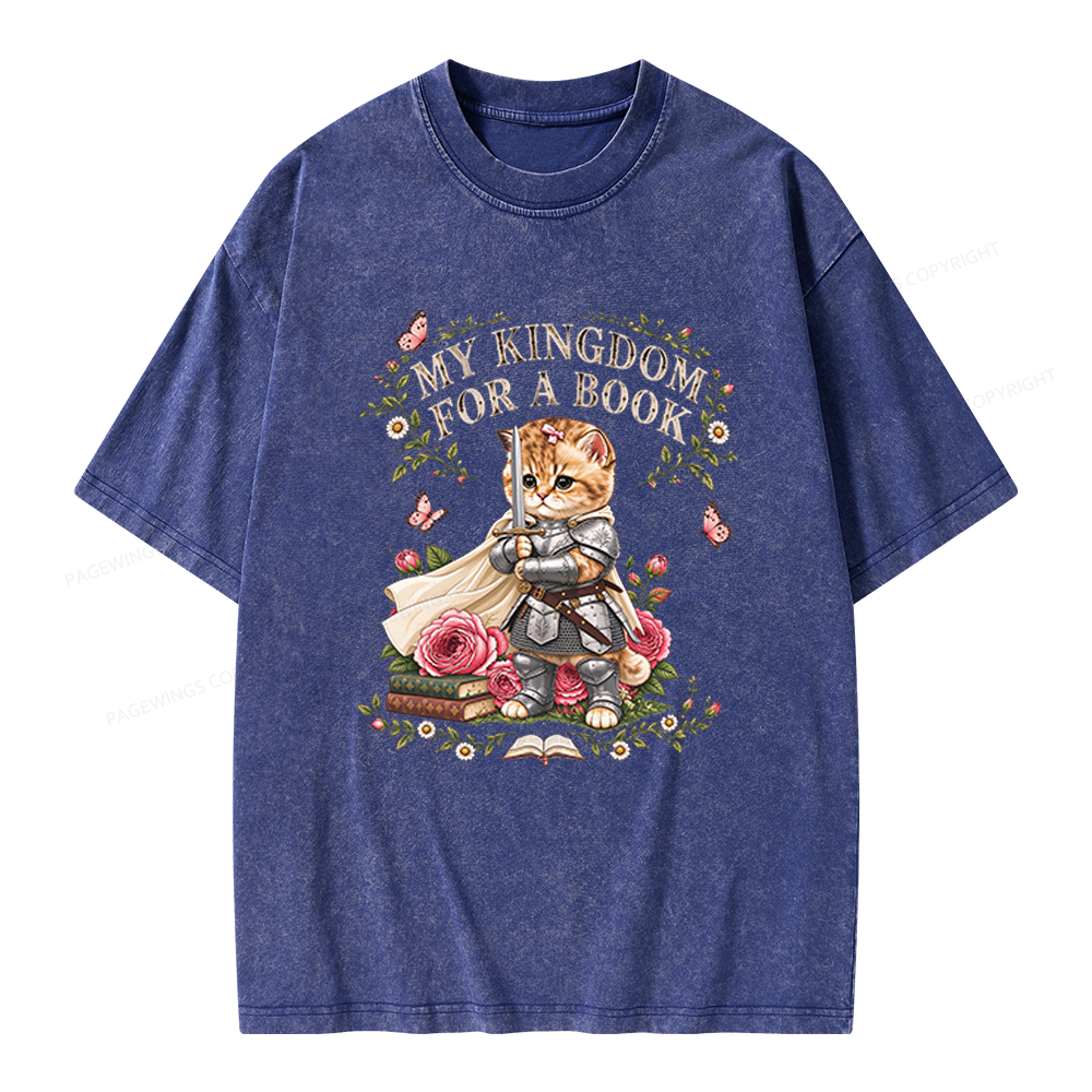 Pagewings My Kingdom For A Books Unisex Washed T-shirt