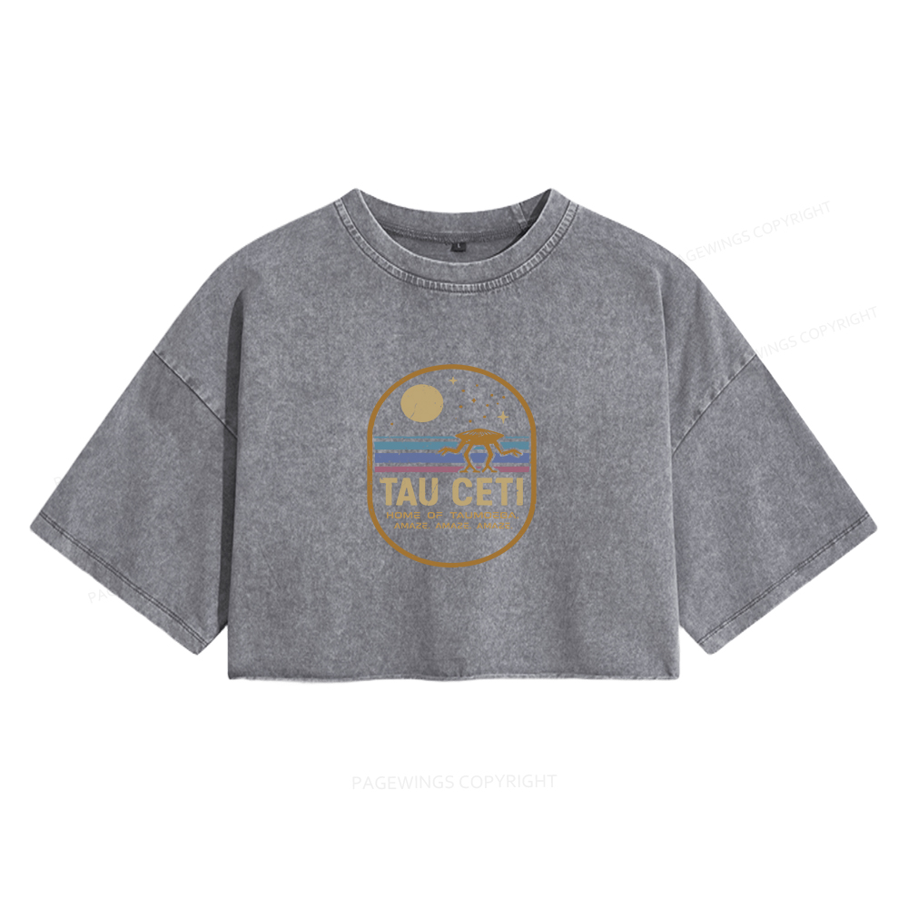 Pagewings Amaze Women's Washed Cropped T-shirt