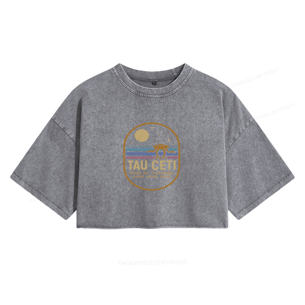 Pagewings Amaze Women's Washed Cropped T-shirt