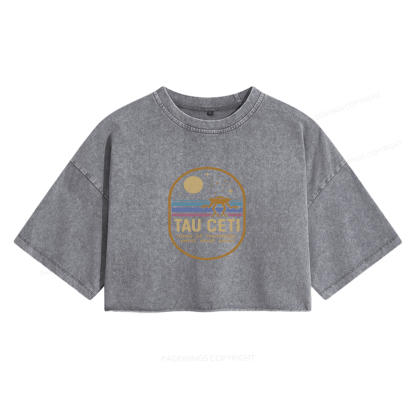 Pagewings Amaze Women's Washed Cropped T-shirt