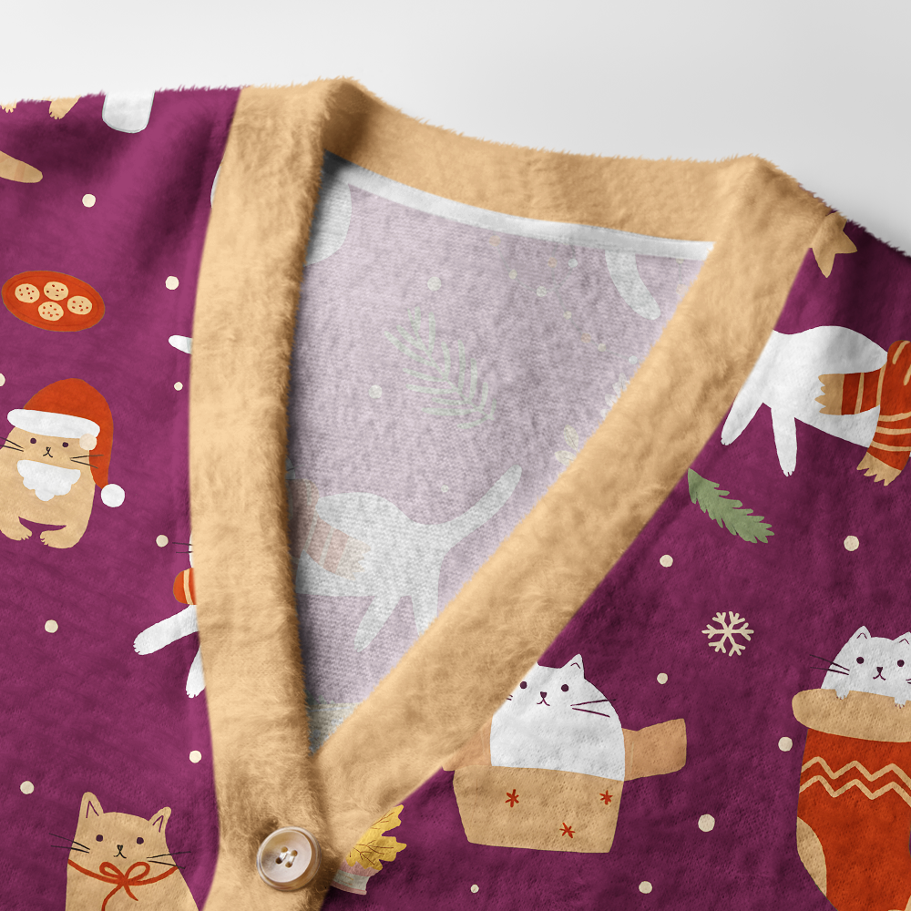 Pagewings Cats And Reading Light Knit Unisex Cardigan Sweaters