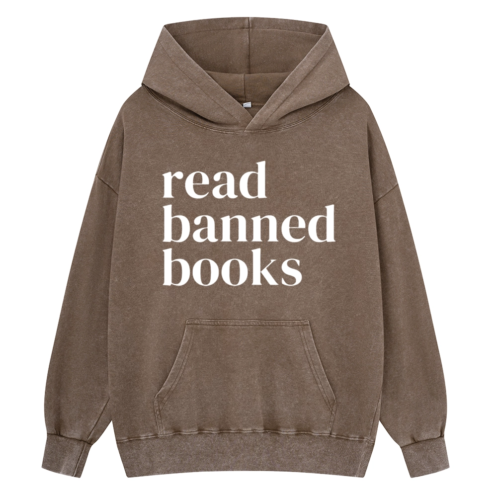 Pagewings Read Banned Books Unisex Washed Hoodie