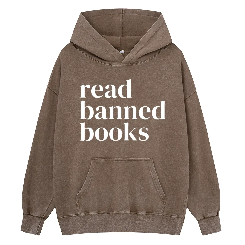 Pagewings Read Banned Books Unisex Washed Hoodie