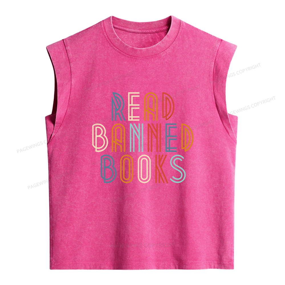 Pagewing Read Banned Books Women's Washed Tank Top