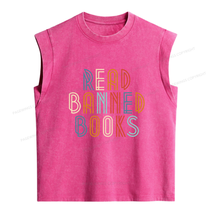 Pagewing Read Banned Books Women's Washed Tank Top