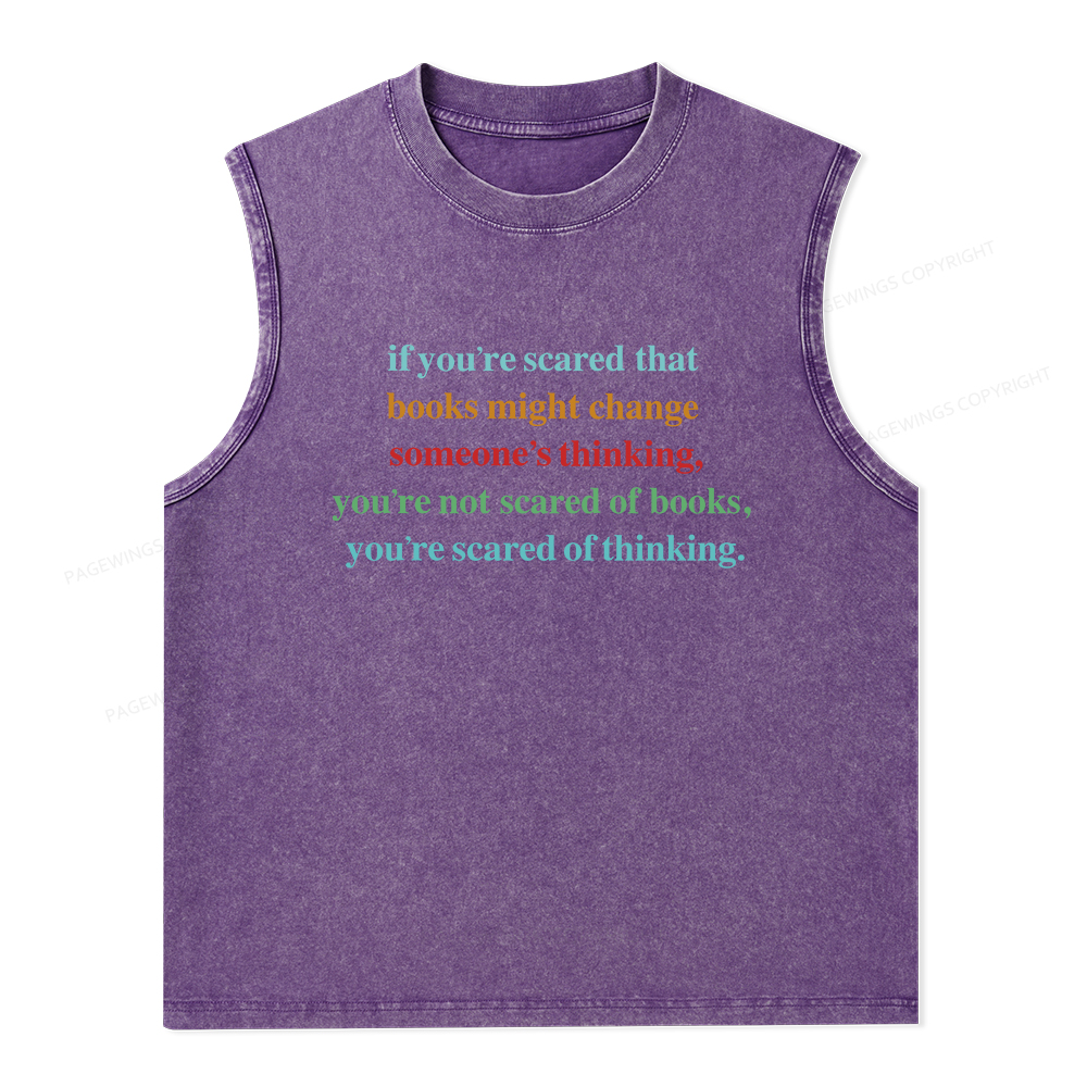 Pagewings Censorship Social Justice Shirt Booktrovert Unisex Washed Tank Top