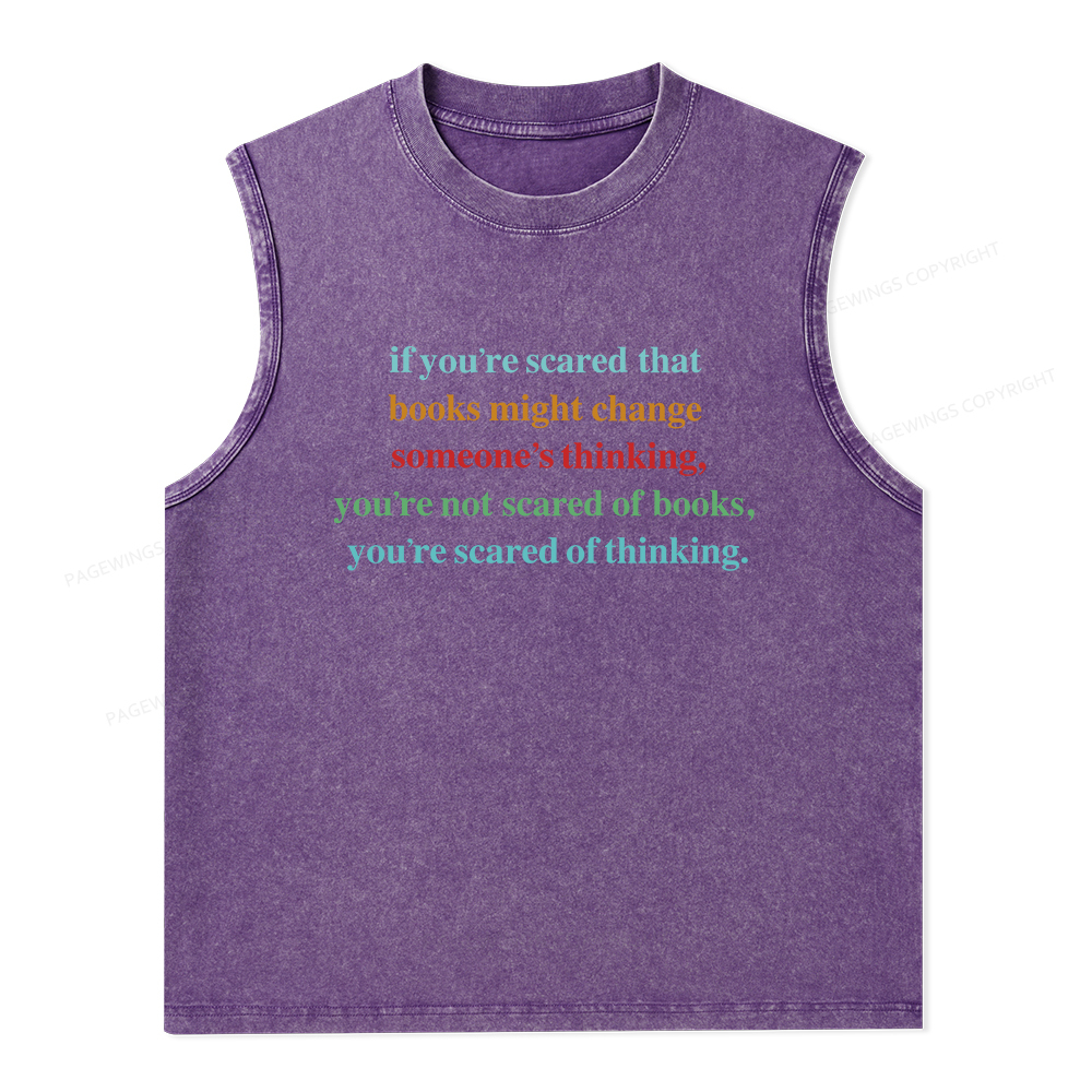 Pagewings Censorship Social Justice Shirt Booktrovert Unisex Washed Tank Top