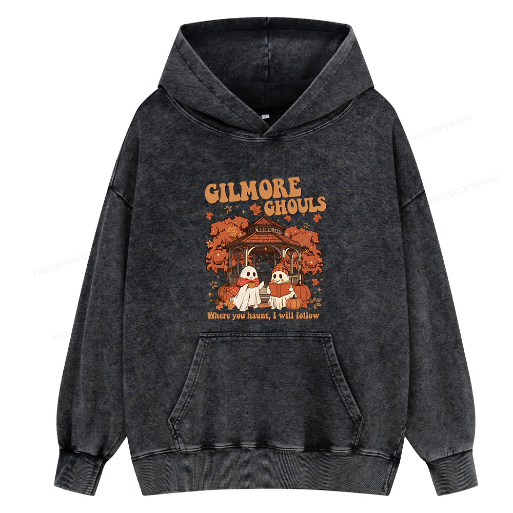 Pagewings Gilmore Ghouls Unisex Washed Hoodie