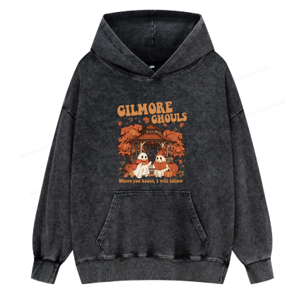Pagewings Gilmore Ghouls Unisex Washed Hoodie