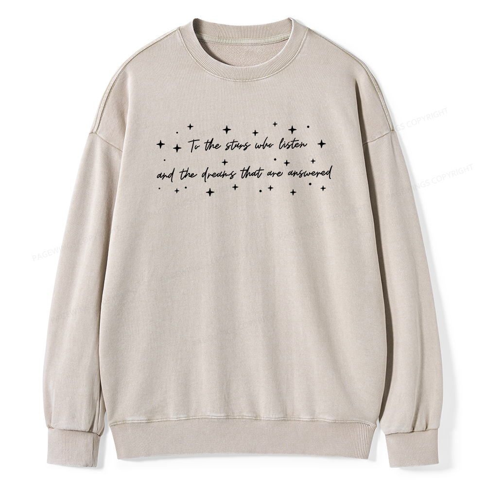 Pagewings To the Stars Who Listen Unisex Washed Sweatshirt
