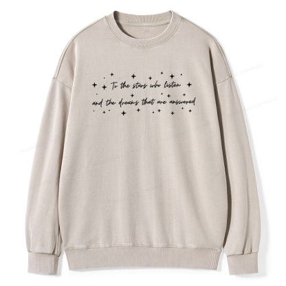 Pagewings To the Stars Who Listen Unisex Washed Sweatshirt