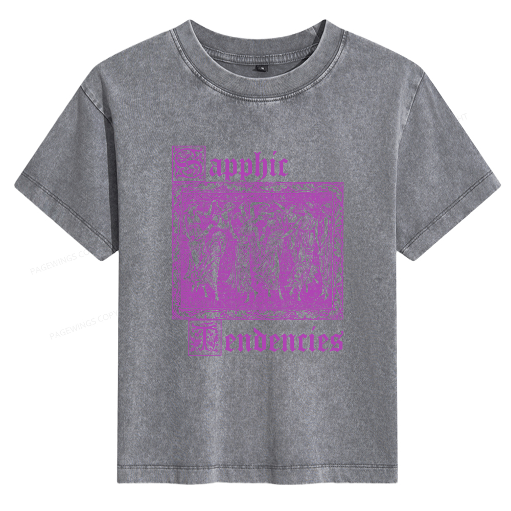 Pagewings Sapphic Tendencies Women's Washed T-shirt