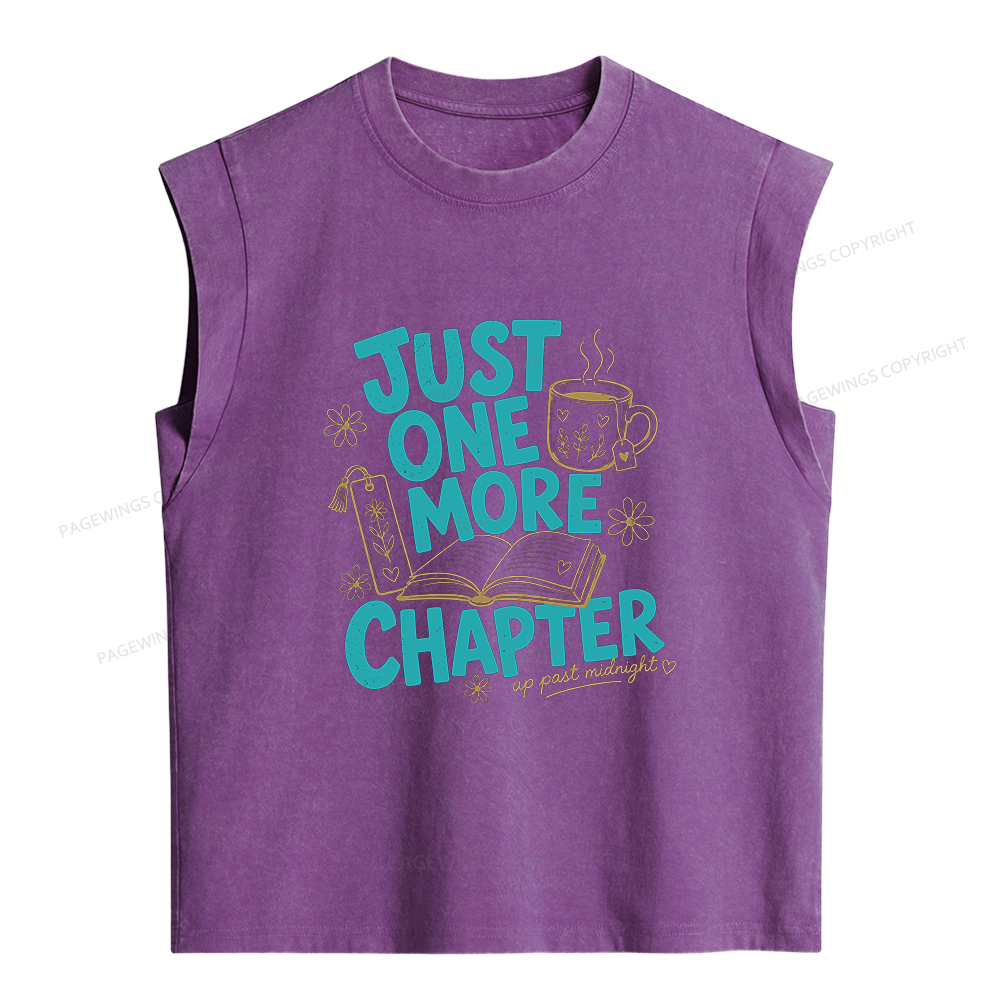 Pagewing Just One More Chapter Women's Washed Tank Top