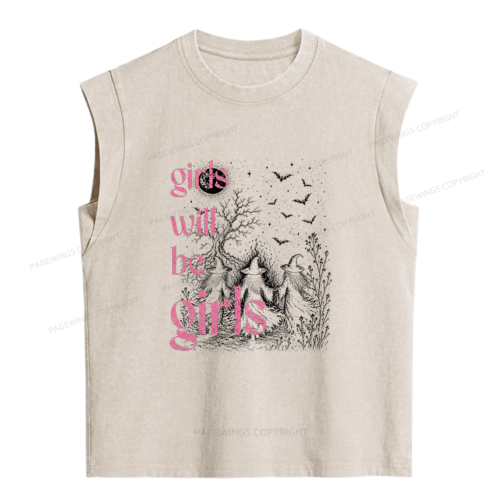 Pagewings Girls Will Be Girls Women's Washed Tank Top